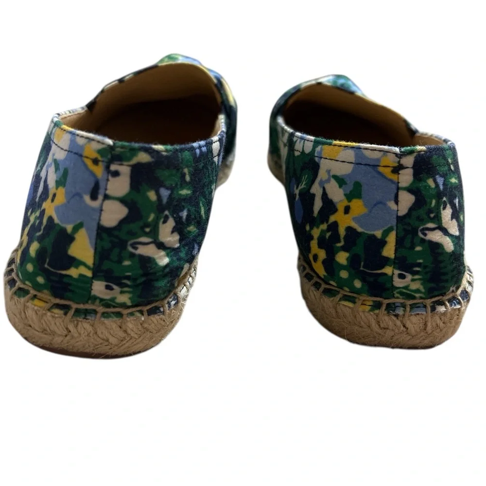 Talbots Izzy Knot Detail Flat Espadrilles in Butterfly Garden Sateen Sz. 7.5